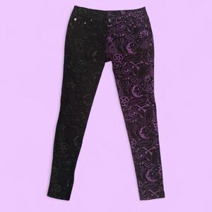 Killstar Purple and Black Two- Tone Graphic Skinny Jeans ~ Size M